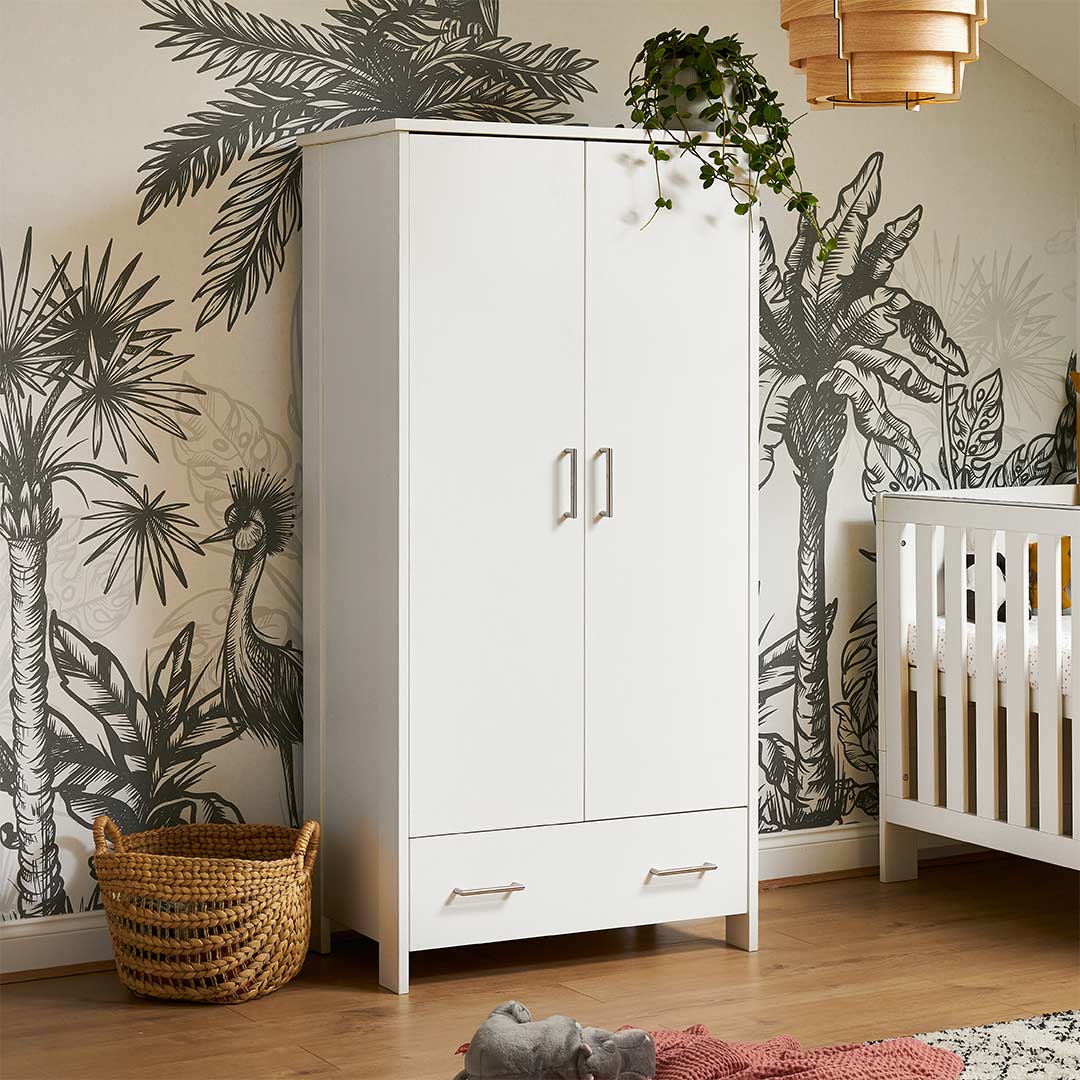 Obaby Nika Double Wardrobe - White Wash - Image 2