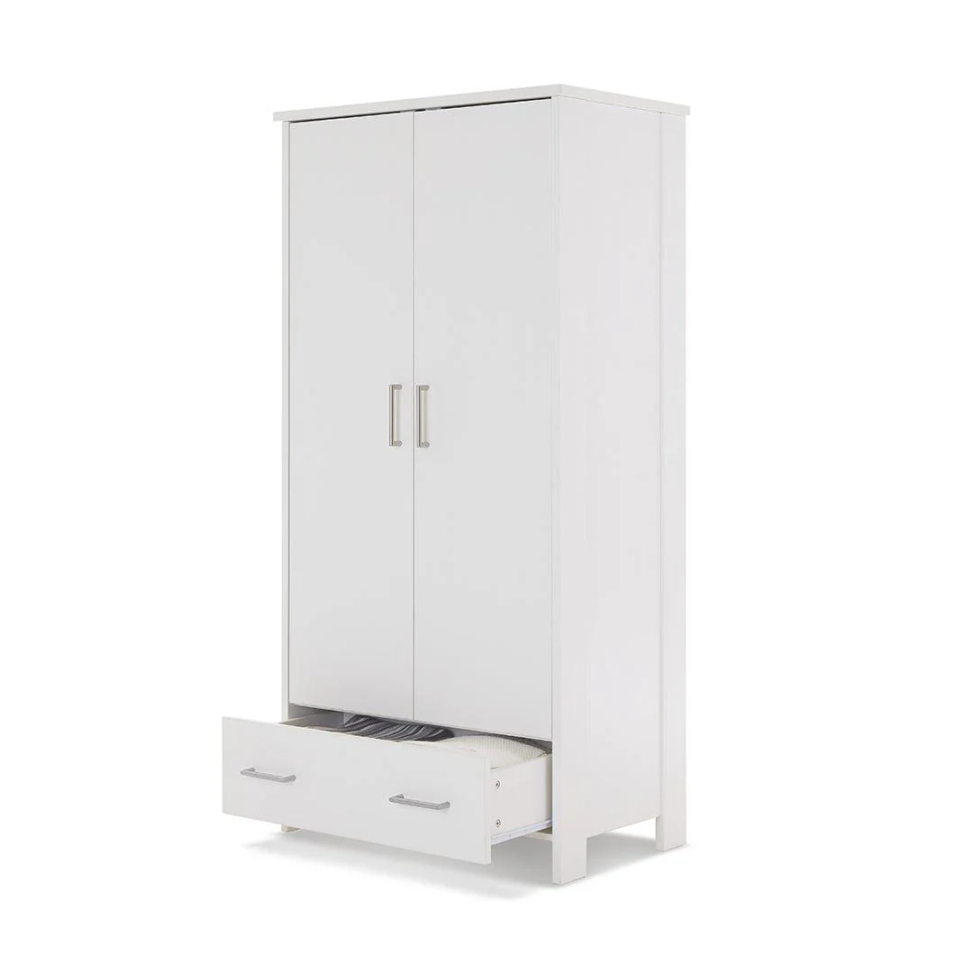 Obaby Nika Double Wardrobe - White Wash - Image 5