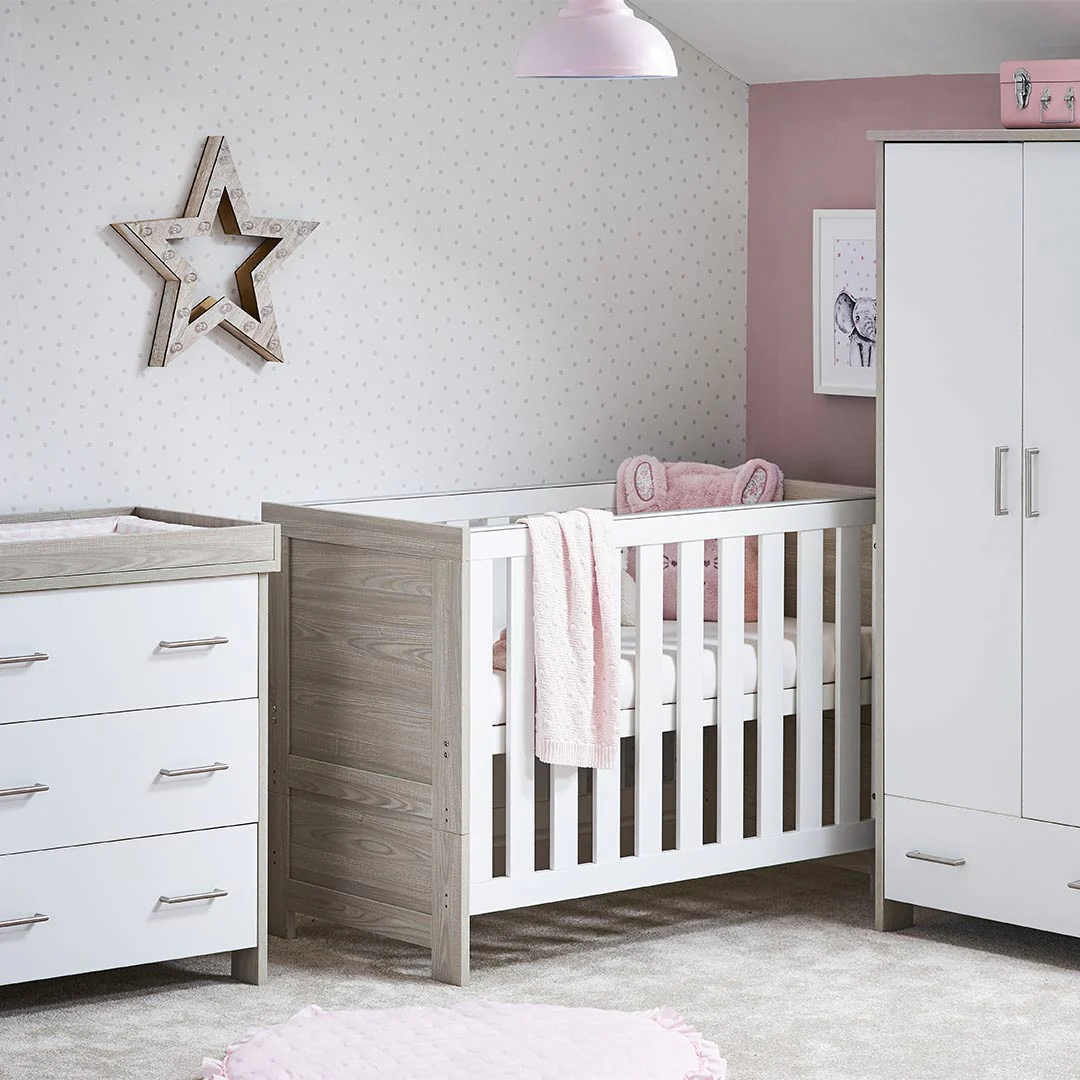 Obaby Nika Mini 3 Piece Room Set - Grey Wash + White - Image 2