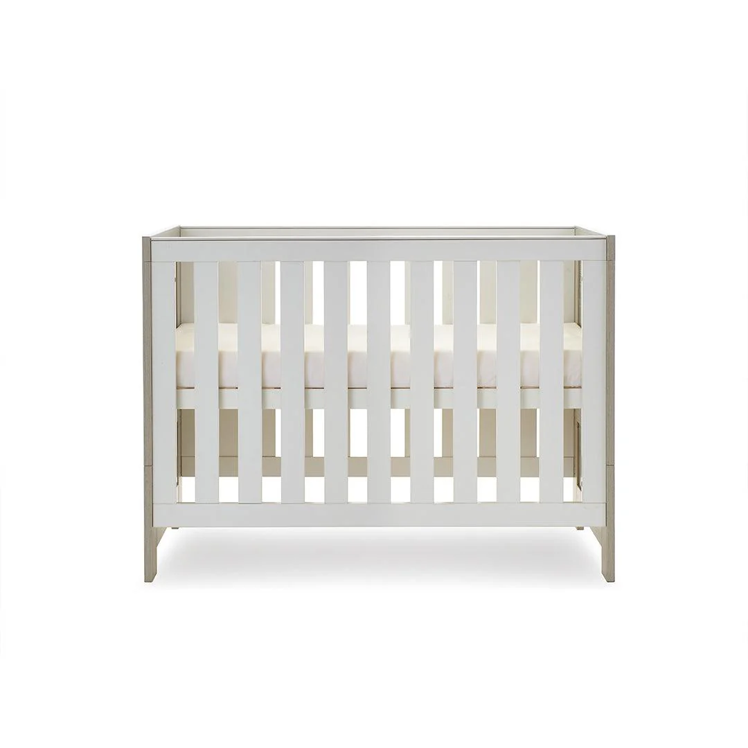 Obaby Nika Mini Cot Bed - Grey Wash + White - Image 5
