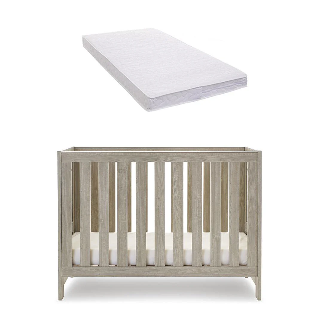 Obaby Nika Mini Cot Bed - Grey Wash + White - Image 9