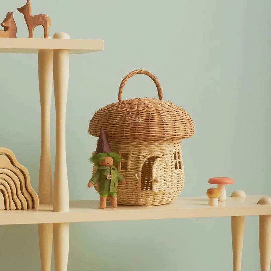 Olli Ella Rattan Mushroom Basket - Image 3