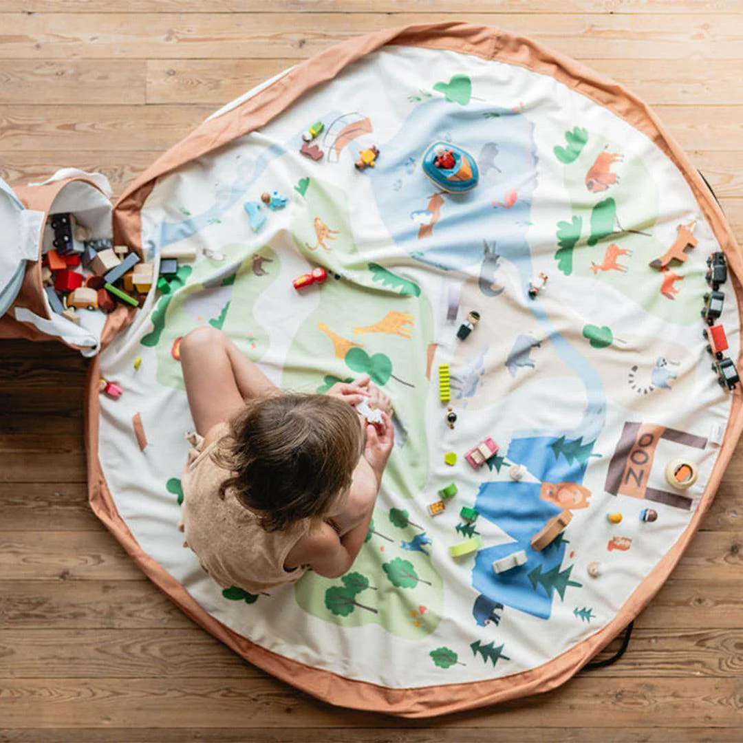 Play & Go Convertible Toy Storage Bag & Mat - Zoo - Image 2