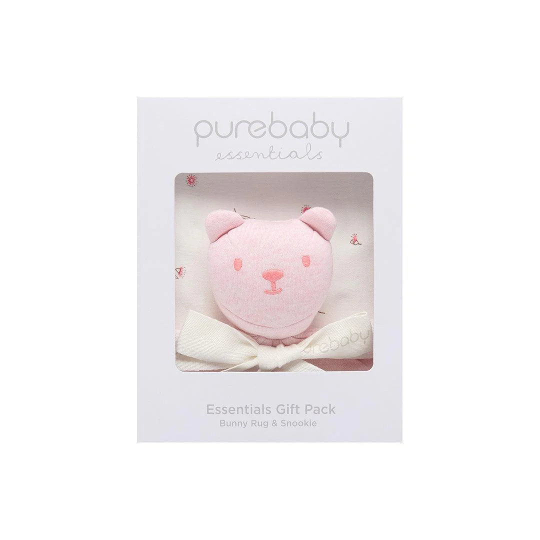 Purebaby Bunny Comforter & Swaddle Set - Vanilla Blossom - Image 4