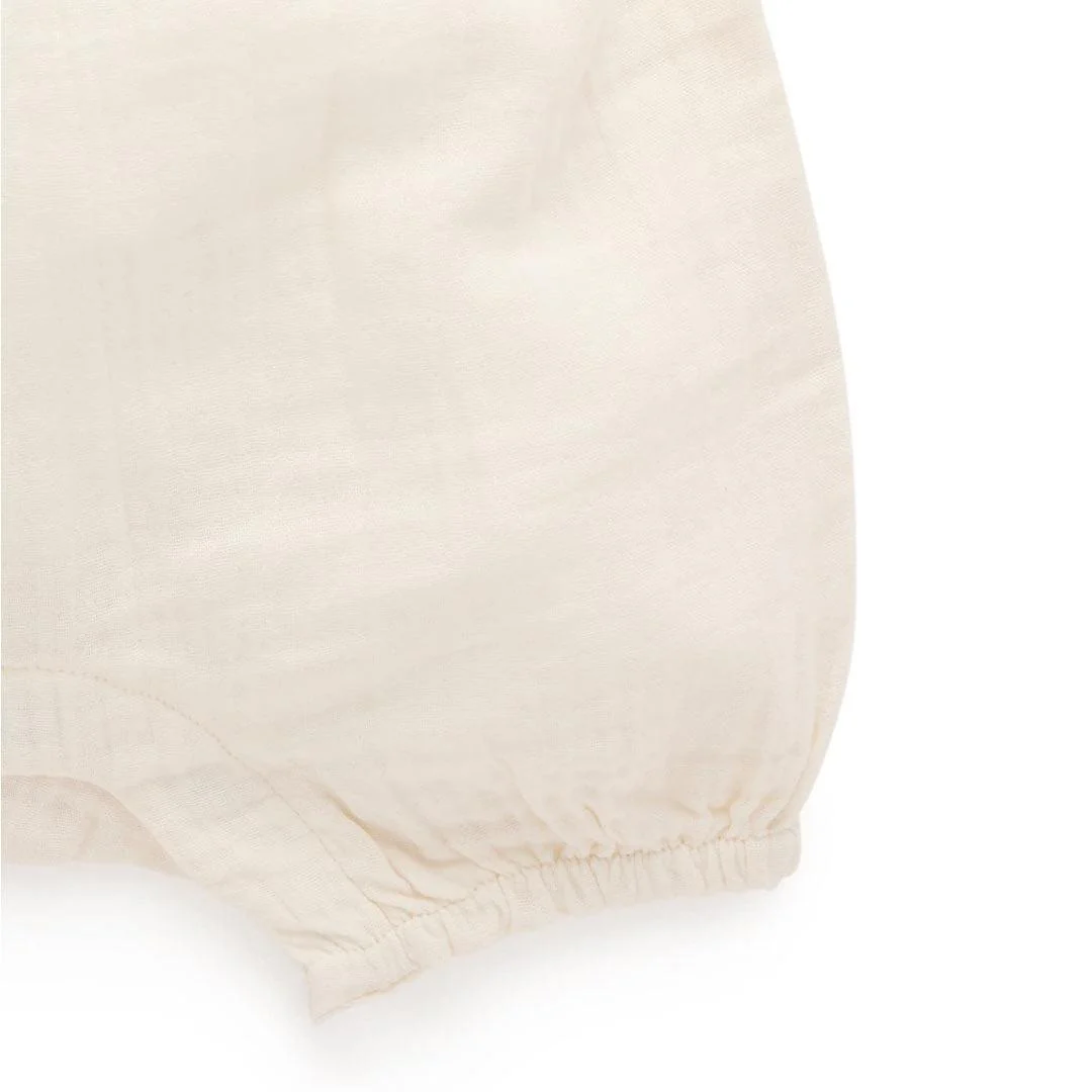 Purebaby Embroidered Romper - Cloud - Image 5