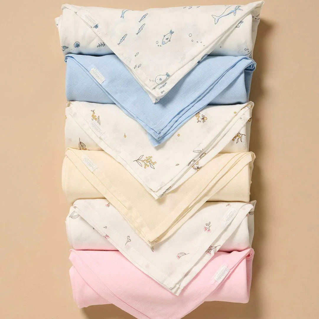 Purebaby Muslin Wrap 2 Pack - Pale Blue Nautical - Image 2