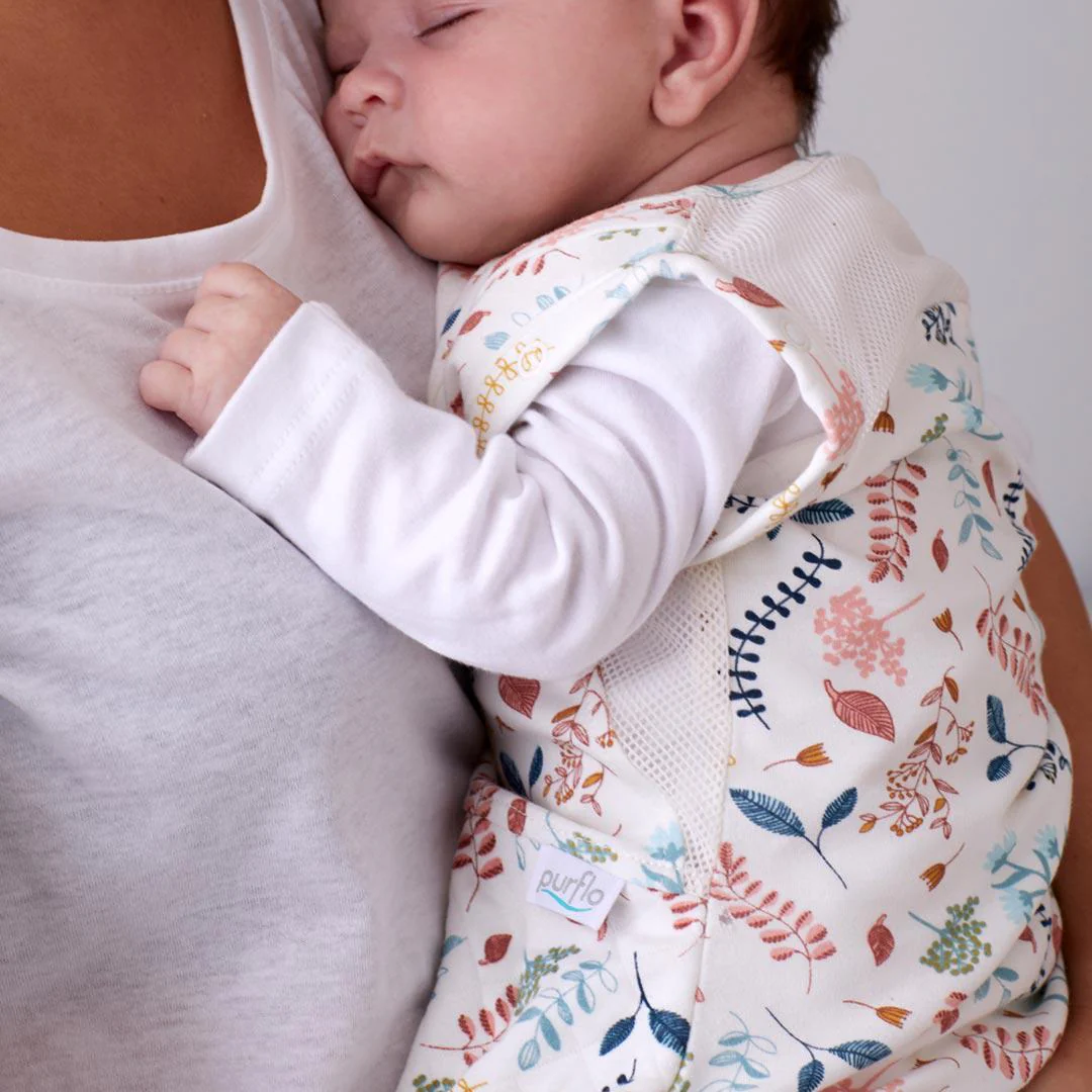 Purflo Swaddle To Sleep Bag - Botanical - TOG 2.5 - Image 3