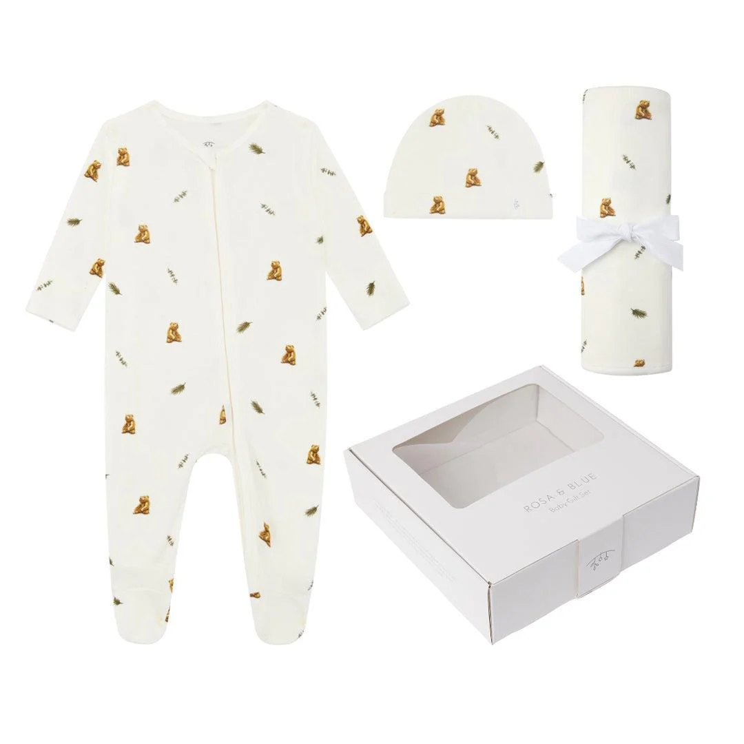 Rosa & Blue Baby Gift Set - Brown Bear