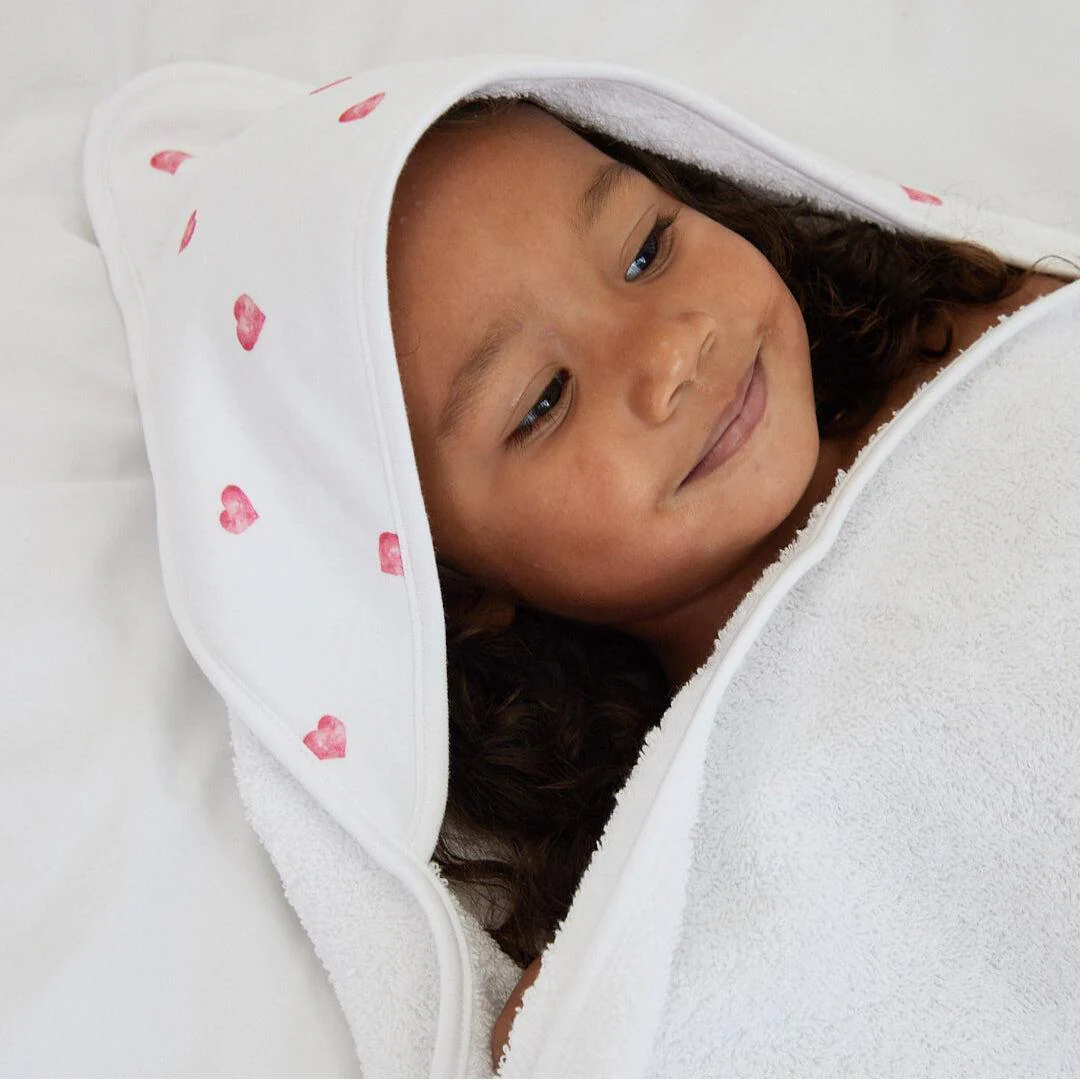 Rosa & Blue Hooded Towel - Heart - Image 2