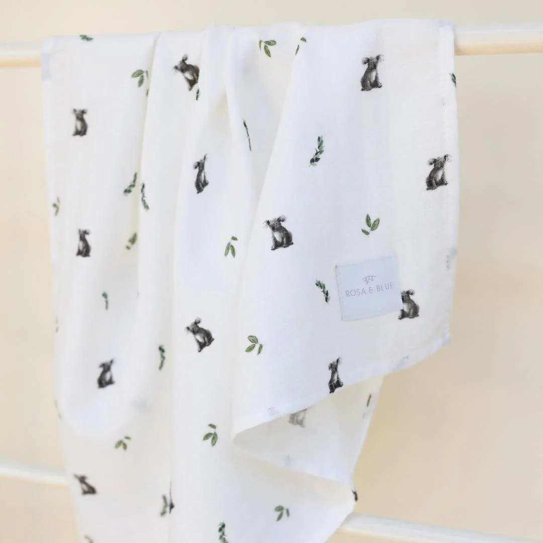 Rosa & Blue Muslin Squares - Koala - 3 Pack - Image 2
