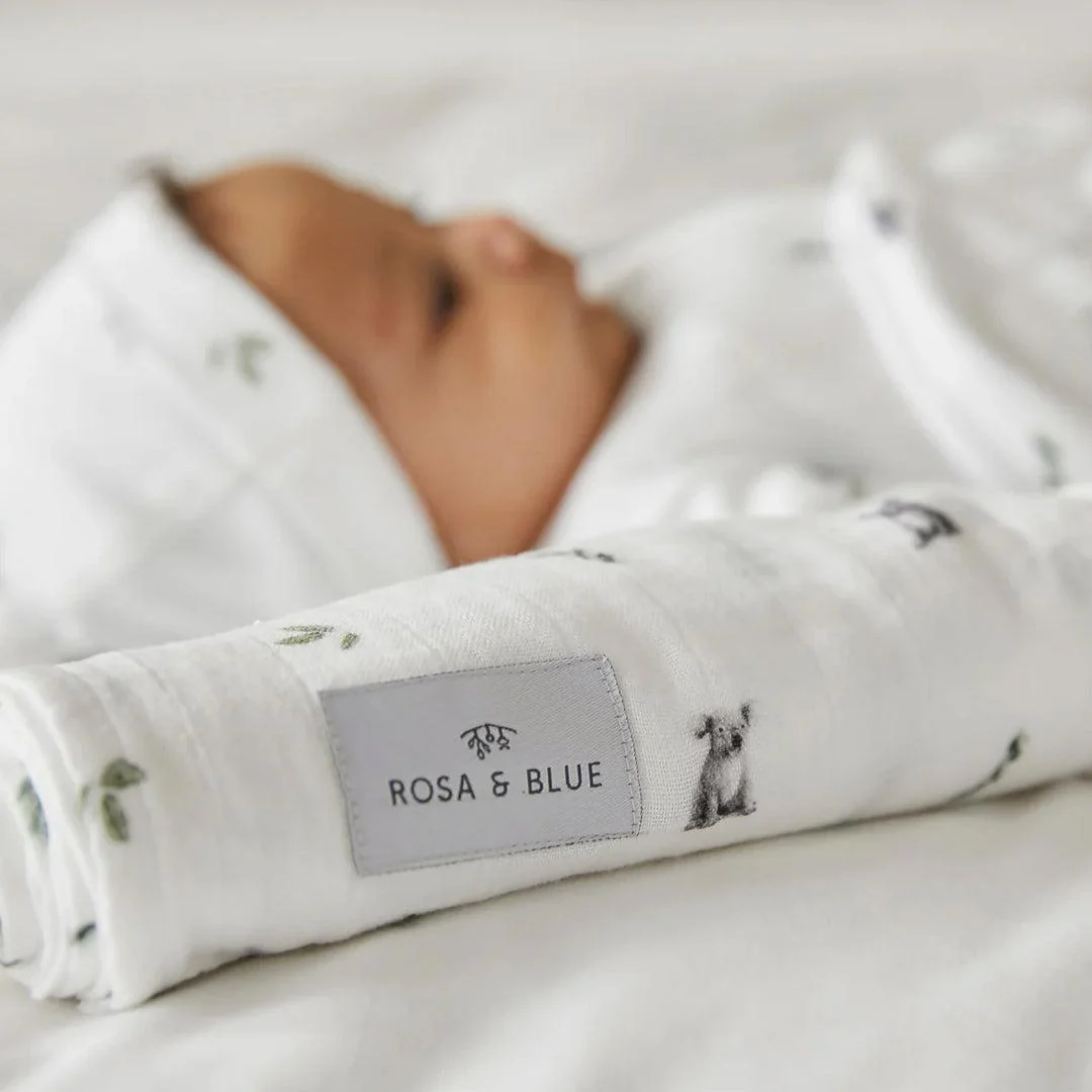 Rosa & Blue Muslin Squares - Koala - 3 Pack - Image 3