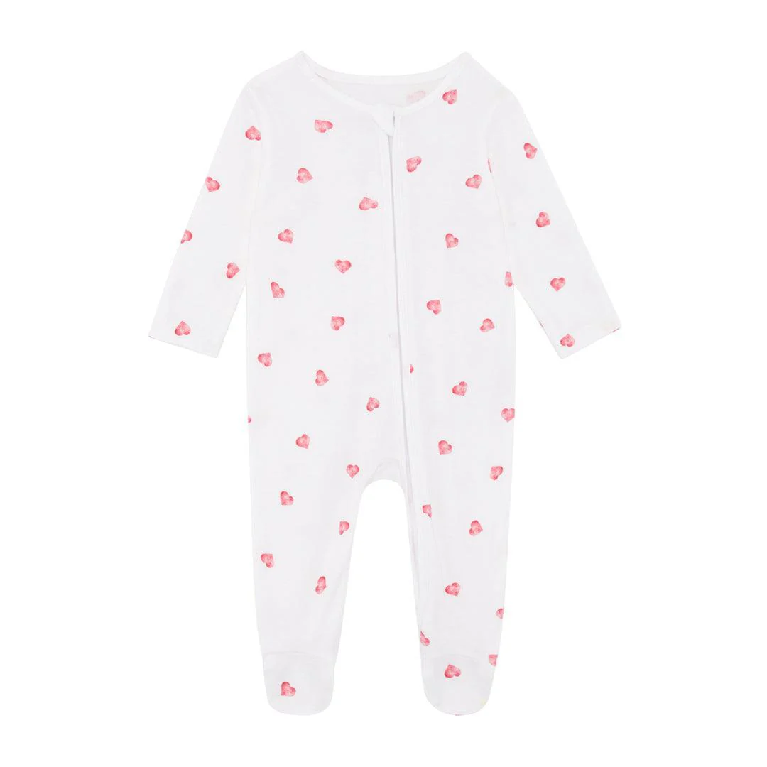Rosa & Blue Sleepsuit - Heart