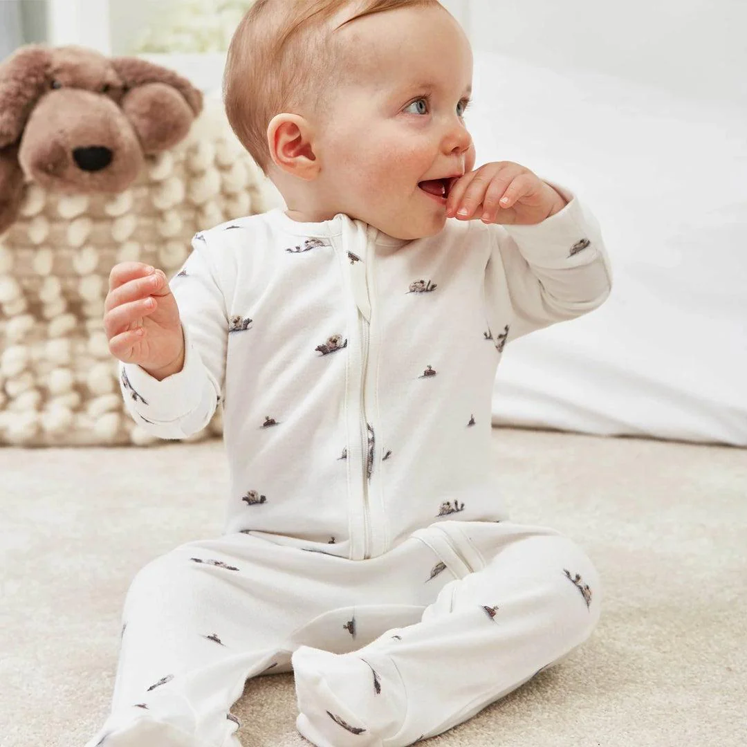 Rosa & Blue Sleepsuit - Otter - Image 2