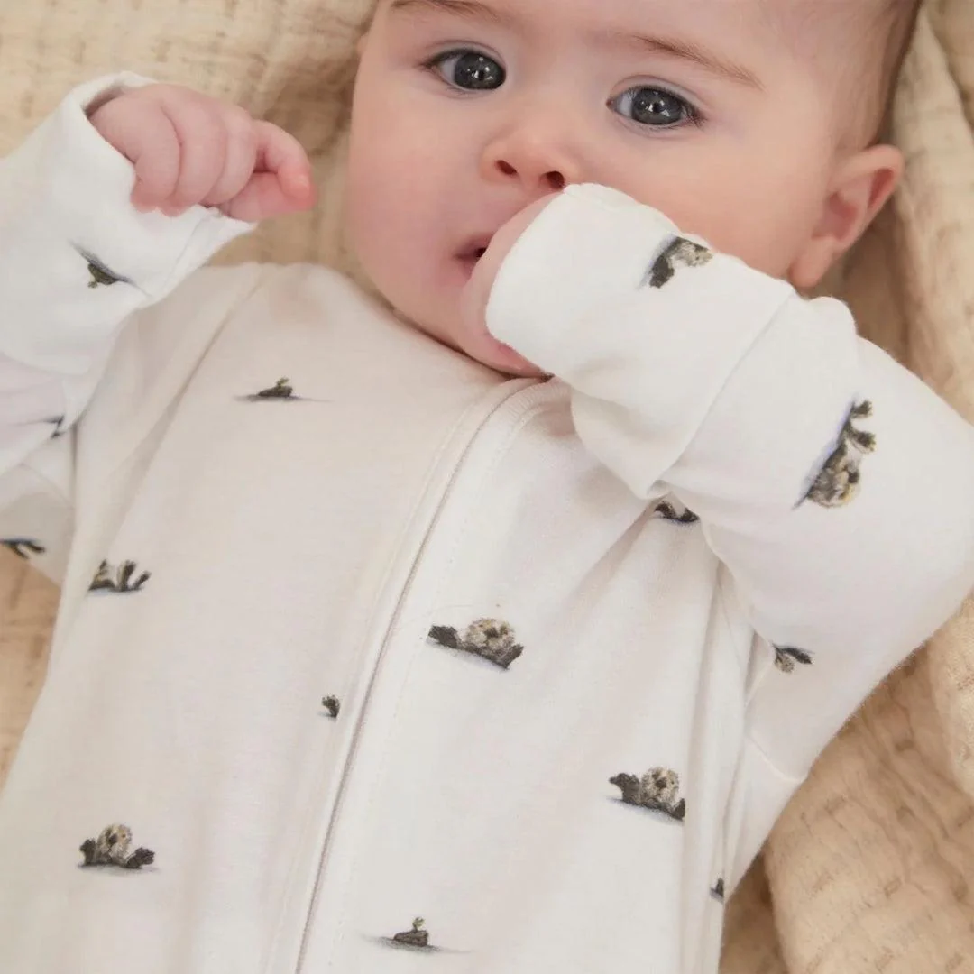 Rosa & Blue Sleepsuit - Otter - Image 3