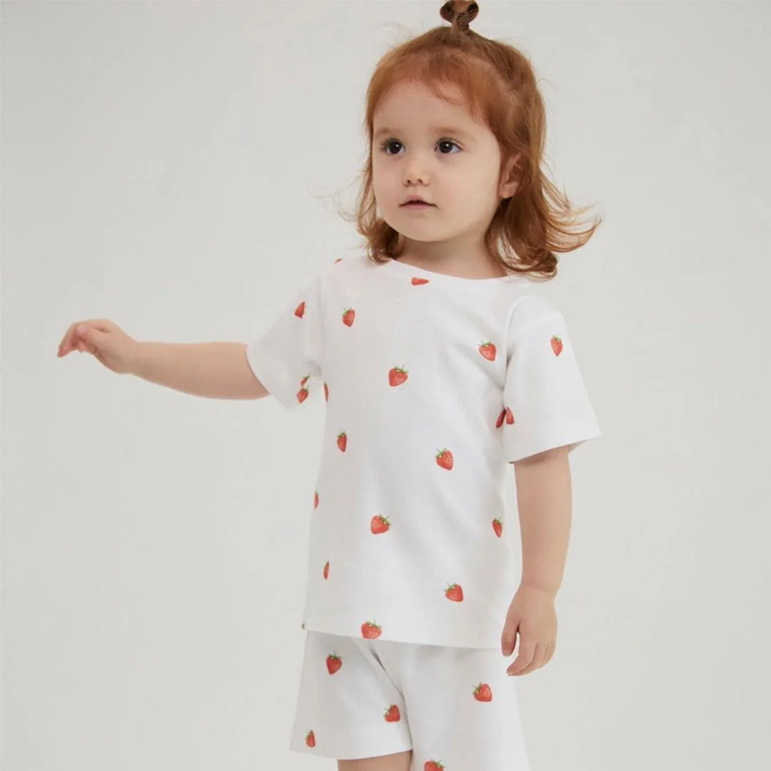 Rosa & Blue Summer Pyjamas  - Strawberry - Image 2