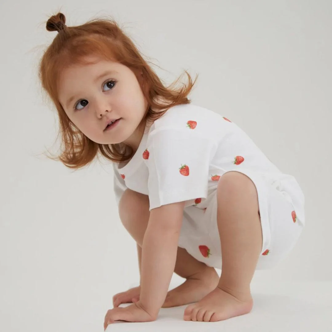 Rosa & Blue Summer Pyjamas  - Strawberry - Image 3