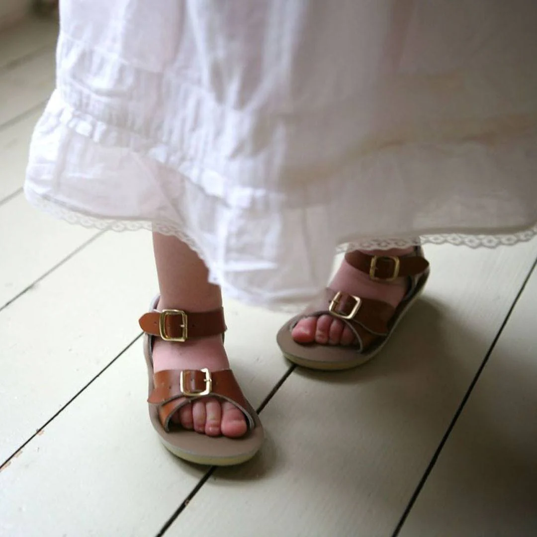 Salt-Water Sun-San Kids Sandals - Surfer - Tan - Image 2