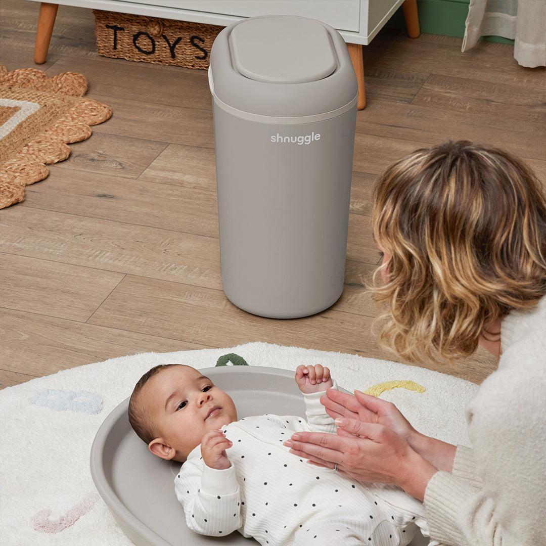 Shnuggle Eco Touch Nappy Bin - Taupe - Image 2