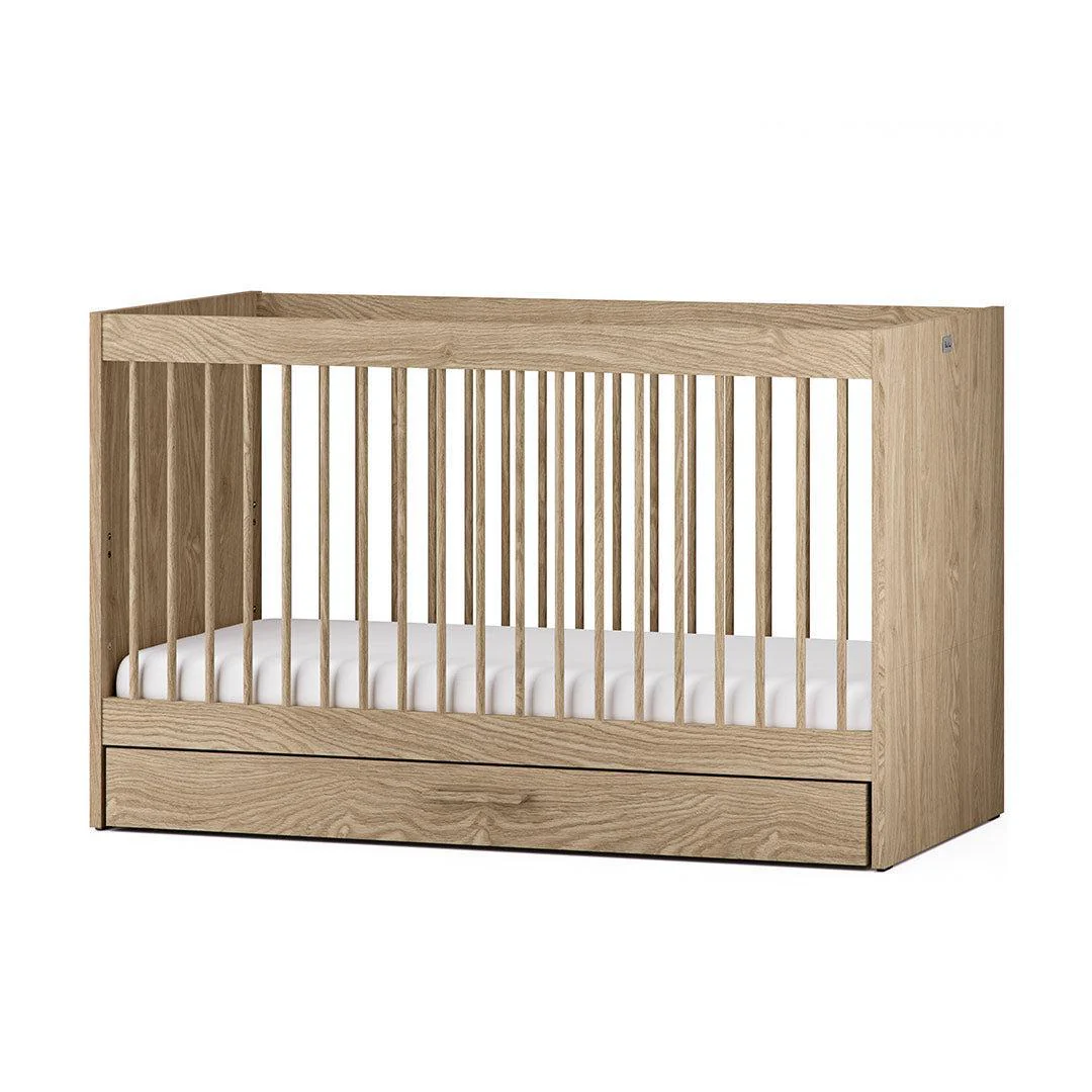 Silver Cross Geneva 3 Piece Nursery Set (Cot Bed + Dresser & Wardrobe) - Oak - Image 7