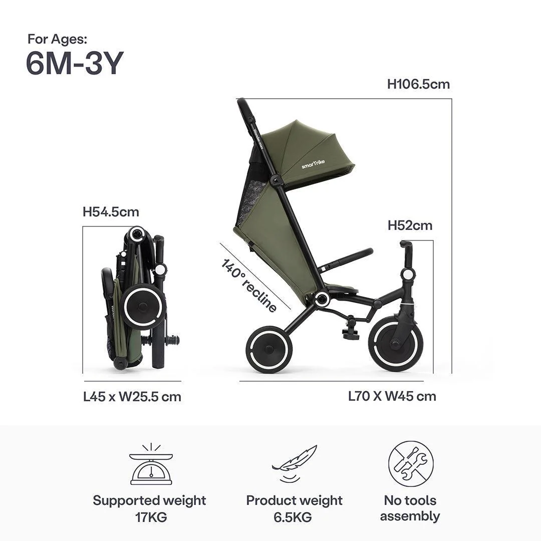 smarTrike Wonder Max Trike - Sage/Olive - Image 7
