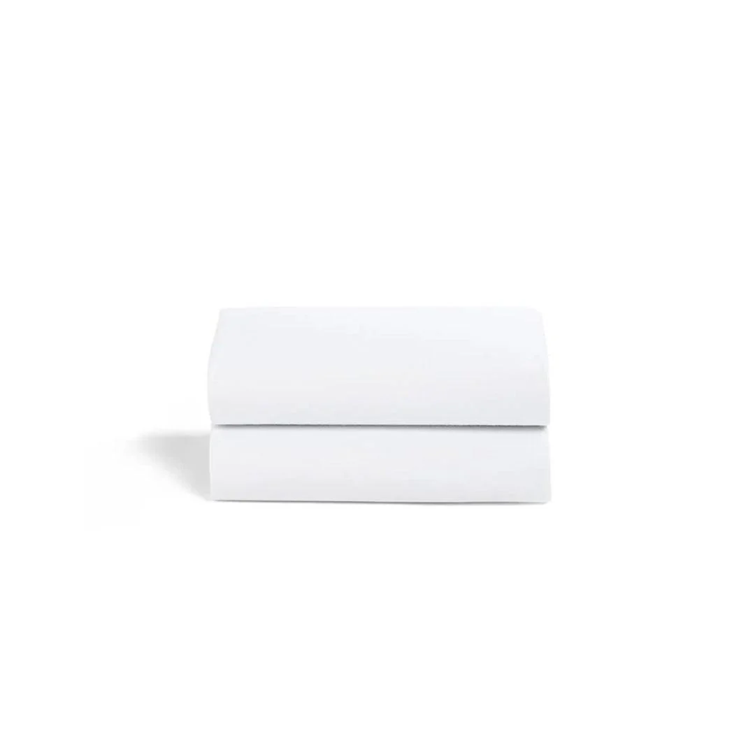 Snuz Crib Fitted Sheets - White - 2 Pack