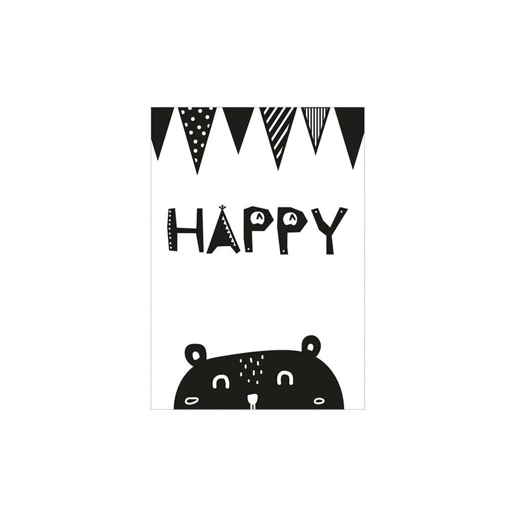 Snuz Happy Nursery Print - Monochrome