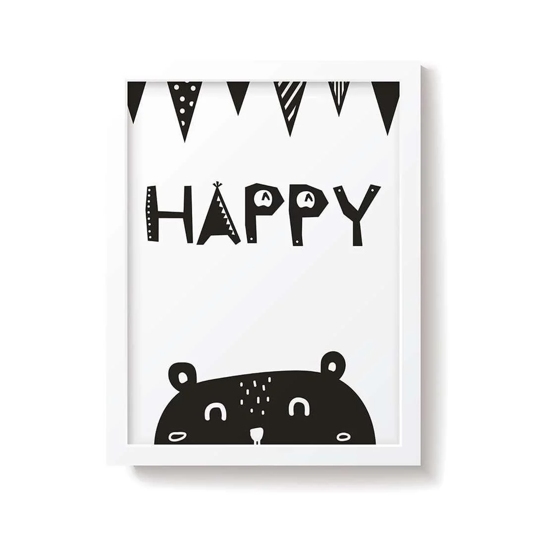 Snuz Happy Nursery Print - Monochrome - Image 3