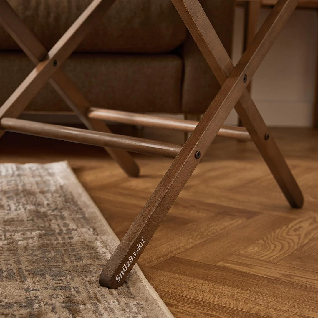 SnuzBaskit Graphite Moses Basket + Walnut Stand - Graphite / Walnut - Image 7