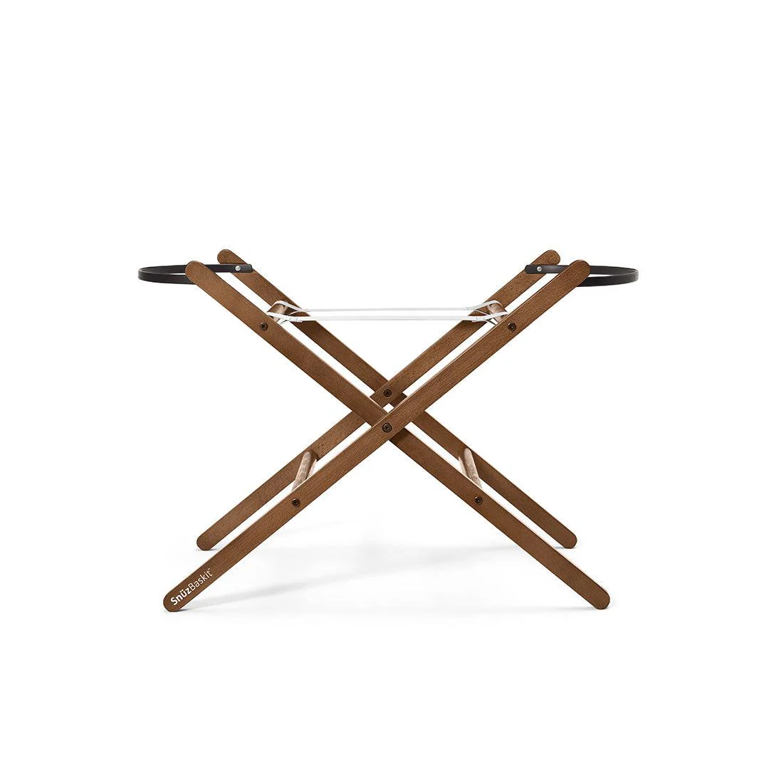 SnuzBaskit Graphite Moses Basket + Walnut Stand - Graphite / Walnut - Image 9
