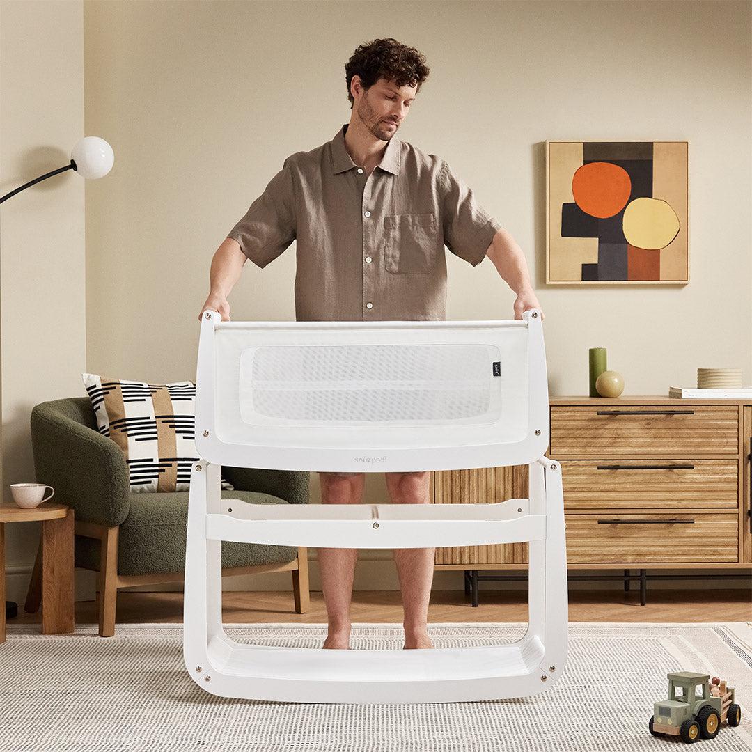 SnuzPod 5 Bedside Crib - White - Image 11