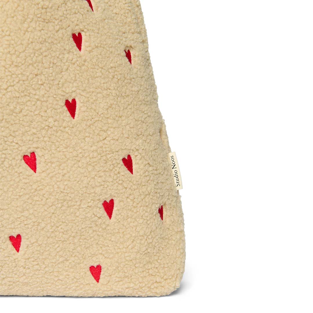 Studio Noos Ecru Teddy Hearts Mom Bag - Ecru - Image 5
