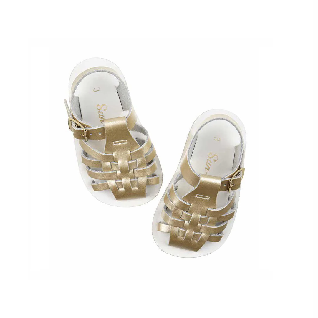 Salt-Water Sun-San Kids Sandals - Sailor - Gold - Image 3