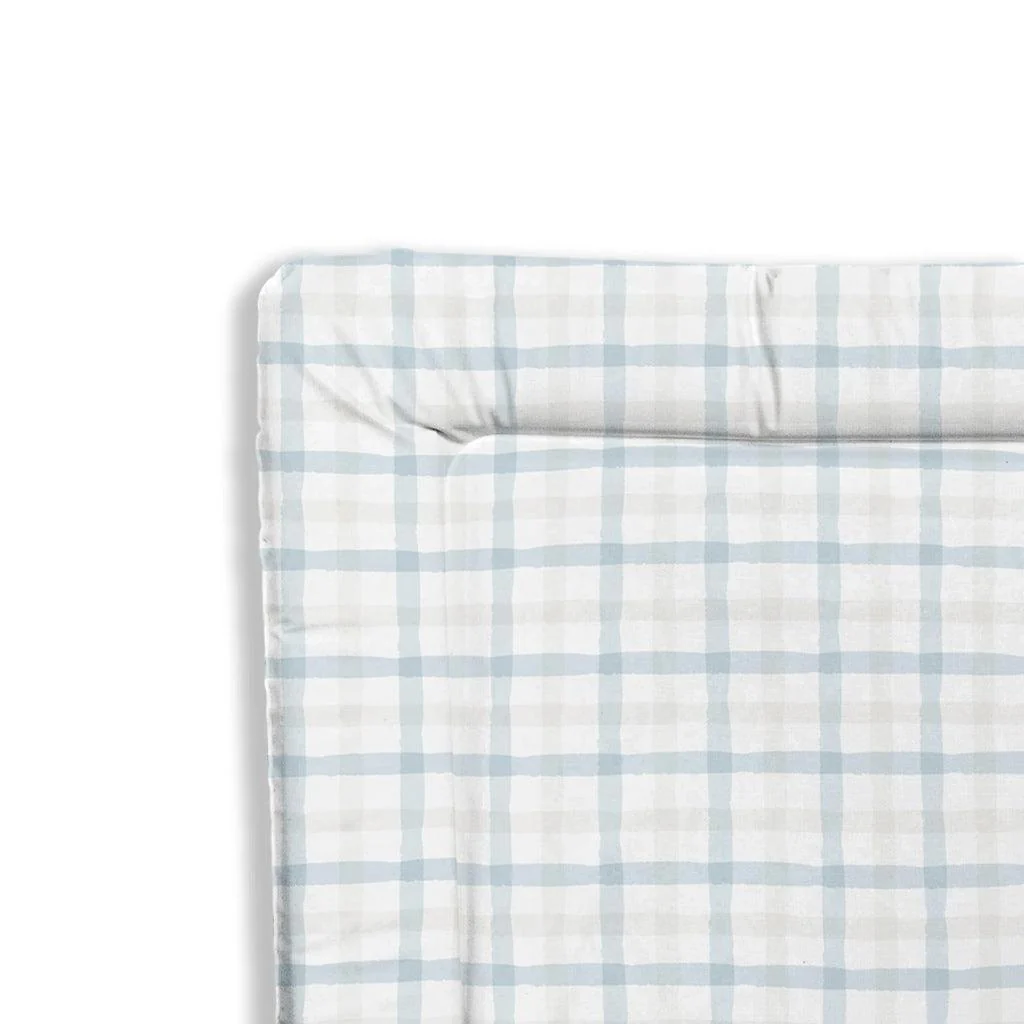 The Little Bumble Co. Standard Changing Mat - Blue Beige Plaid - Image 2