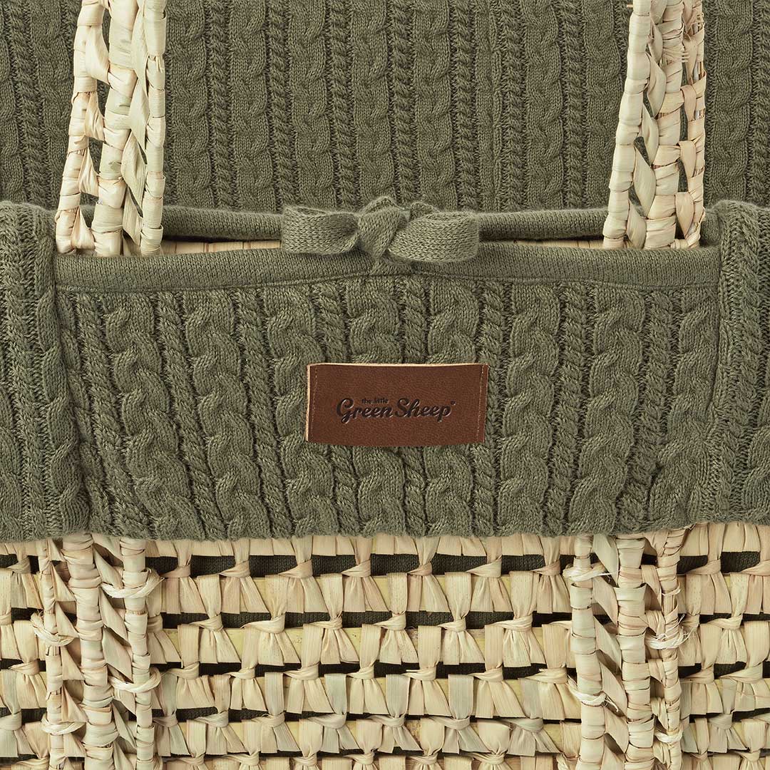 The Little Green Sheep Natural Knitted Moses Basket - Mattress + Static Stand - Image 5