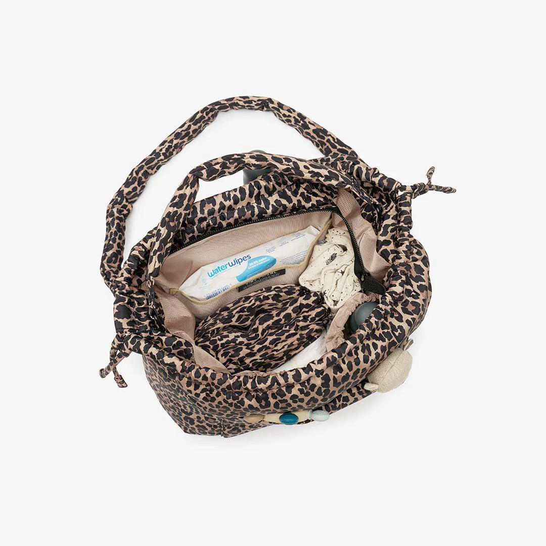TIBA + MARL Luna Drawstring Tote Changing Bag - Leopard - Image 4