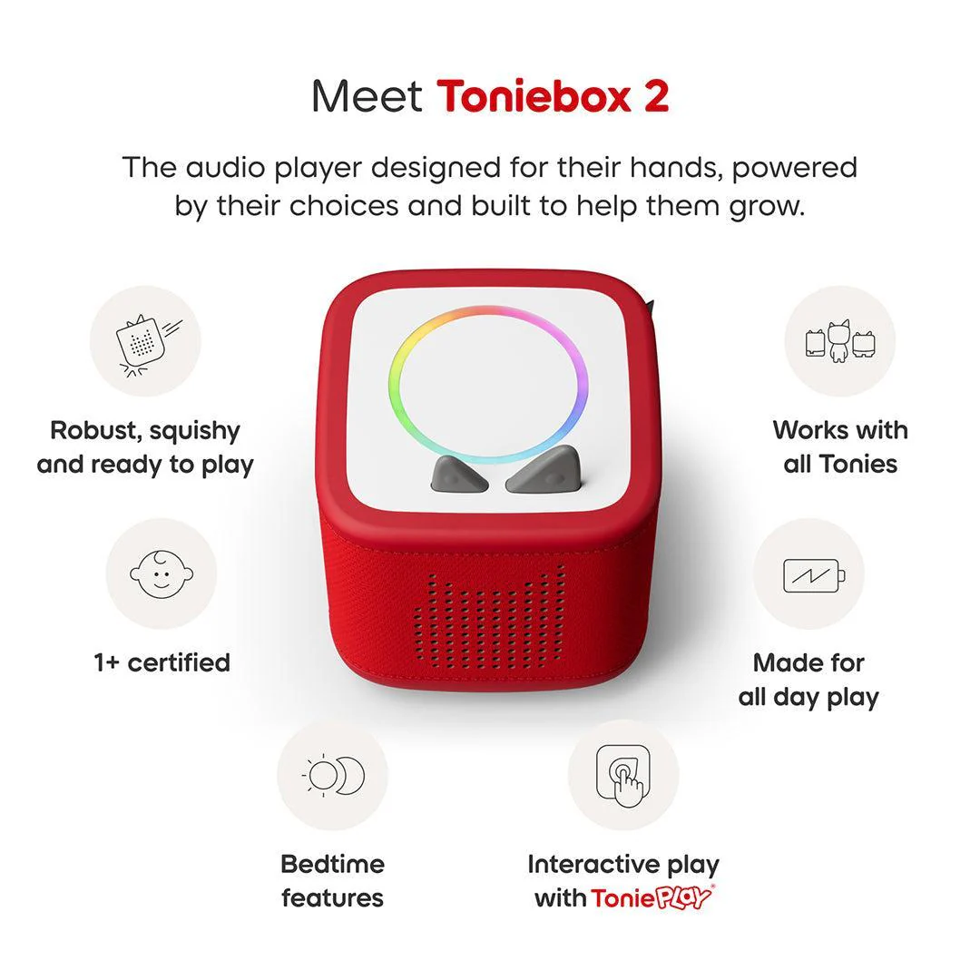 Tonies Toniebox 2 Playset with Tonieplay Game + Controller + Simba Tonie - Red - Image 4