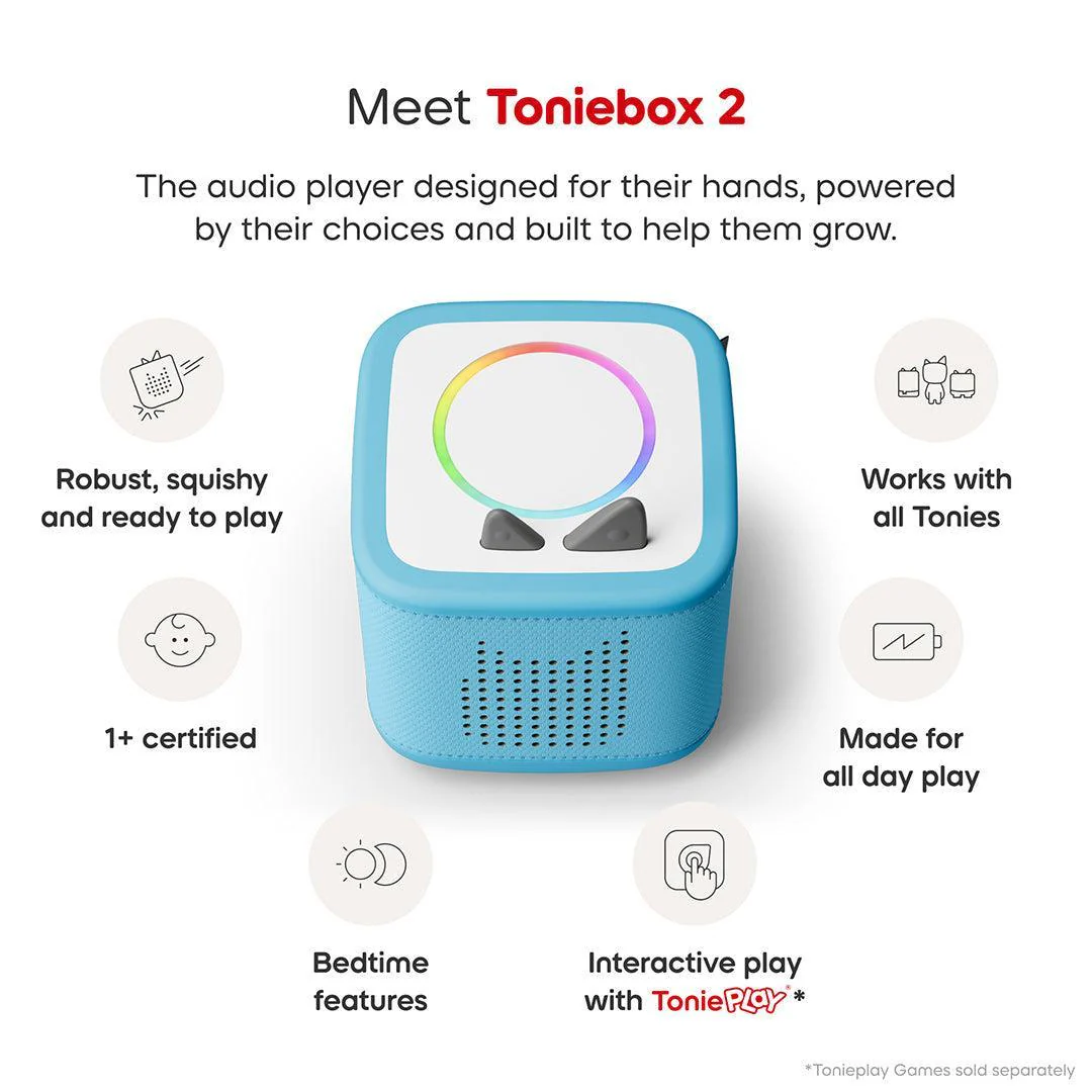 Tonies Toniebox 2 Starter Set with Creative Tonie Rubie - Blue - Image 4