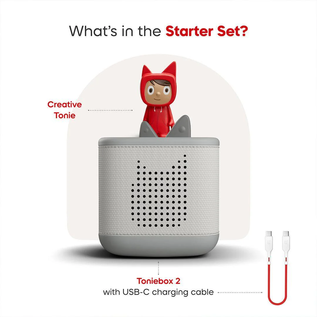Tonies Toniebox 2 Starter Set with Creative Tonie Rubie - Grey - Image 3