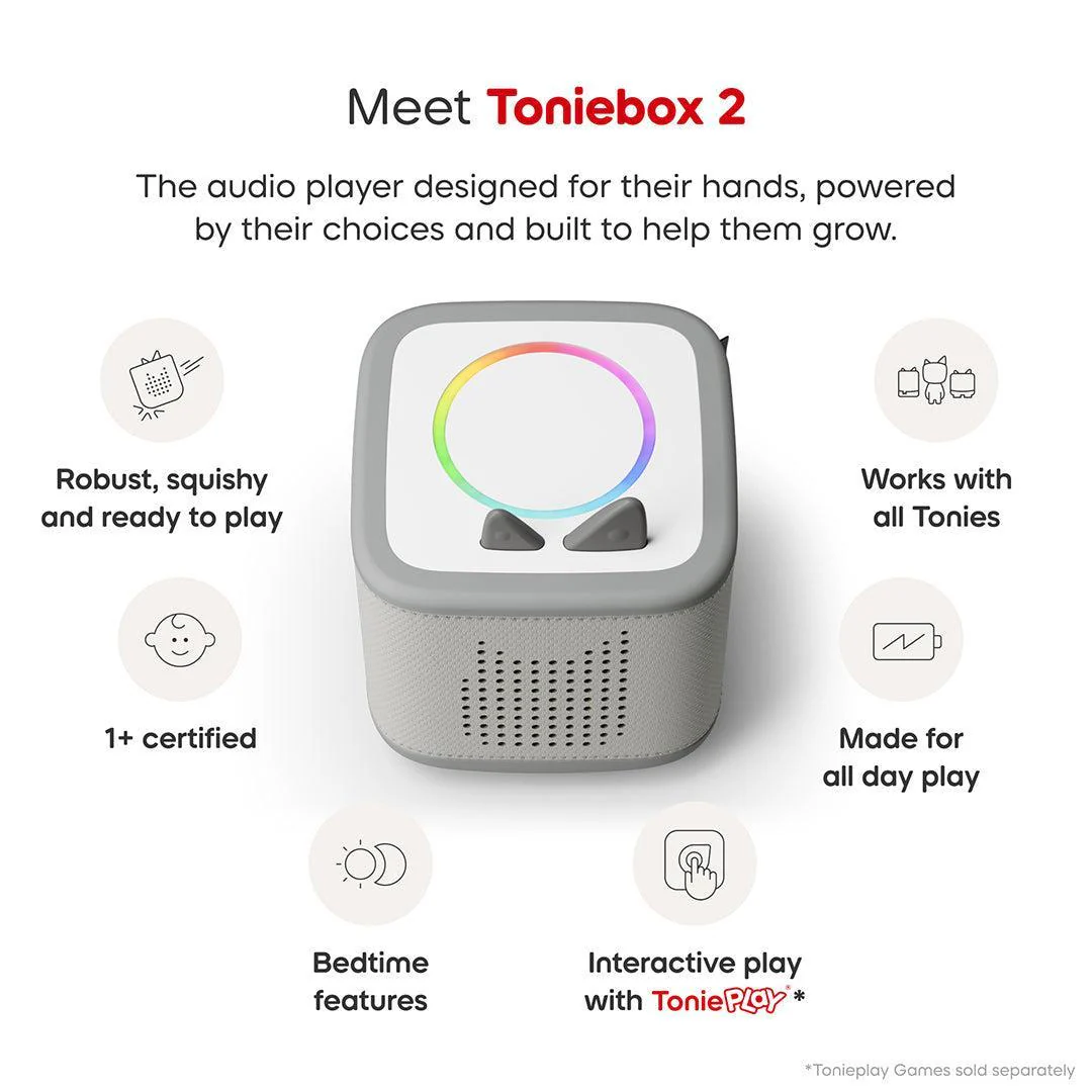 Tonies Toniebox 2 Starter Set with Creative Tonie Rubie - Grey - Image 4