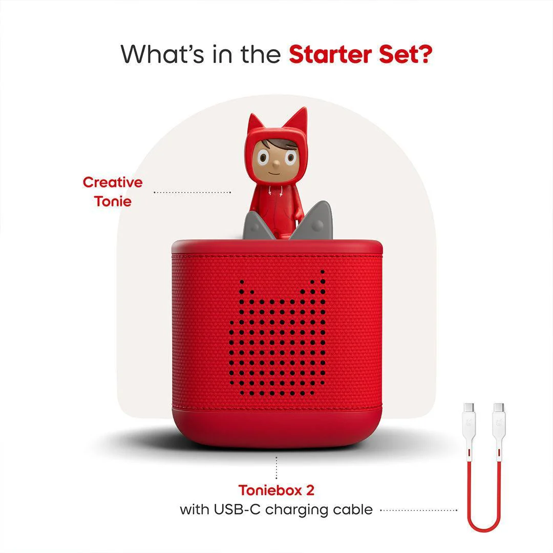 Tonies Toniebox 2 Starter Set with Creative Tonie Rubie - Red - Image 3