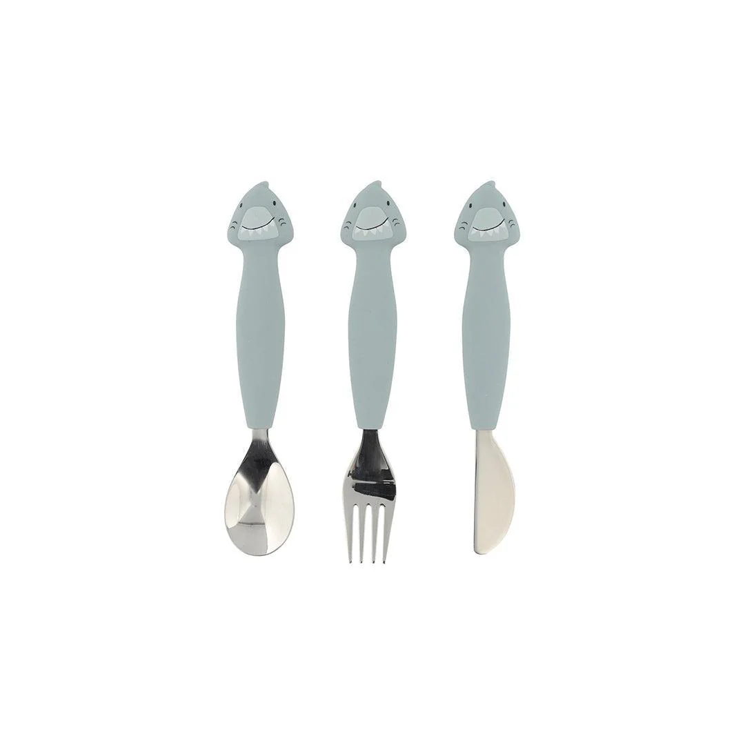 Trixie Silicone Cutlery Set 3 Pack - Mr Shark