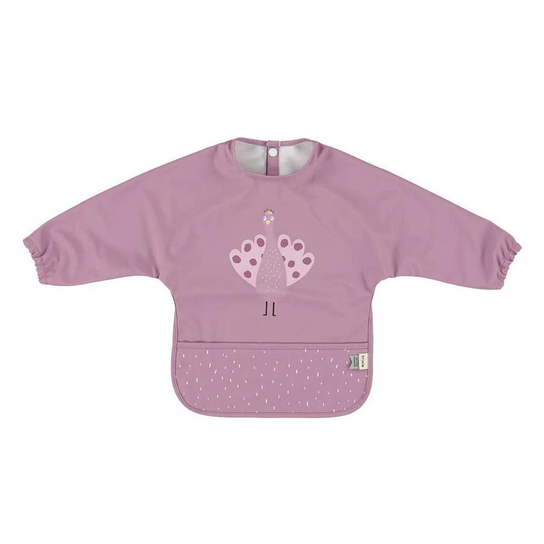 Trixie Waterproof Long Sleeve Bib - Mrs. Peacock