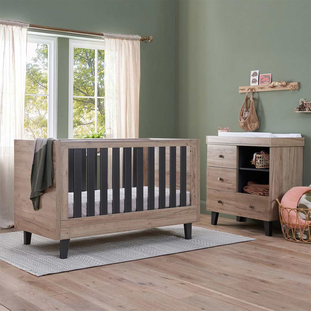 Tutti Bambini Como 2 Piece Room Set - Distressed Oak/Slate Grey - Image 2