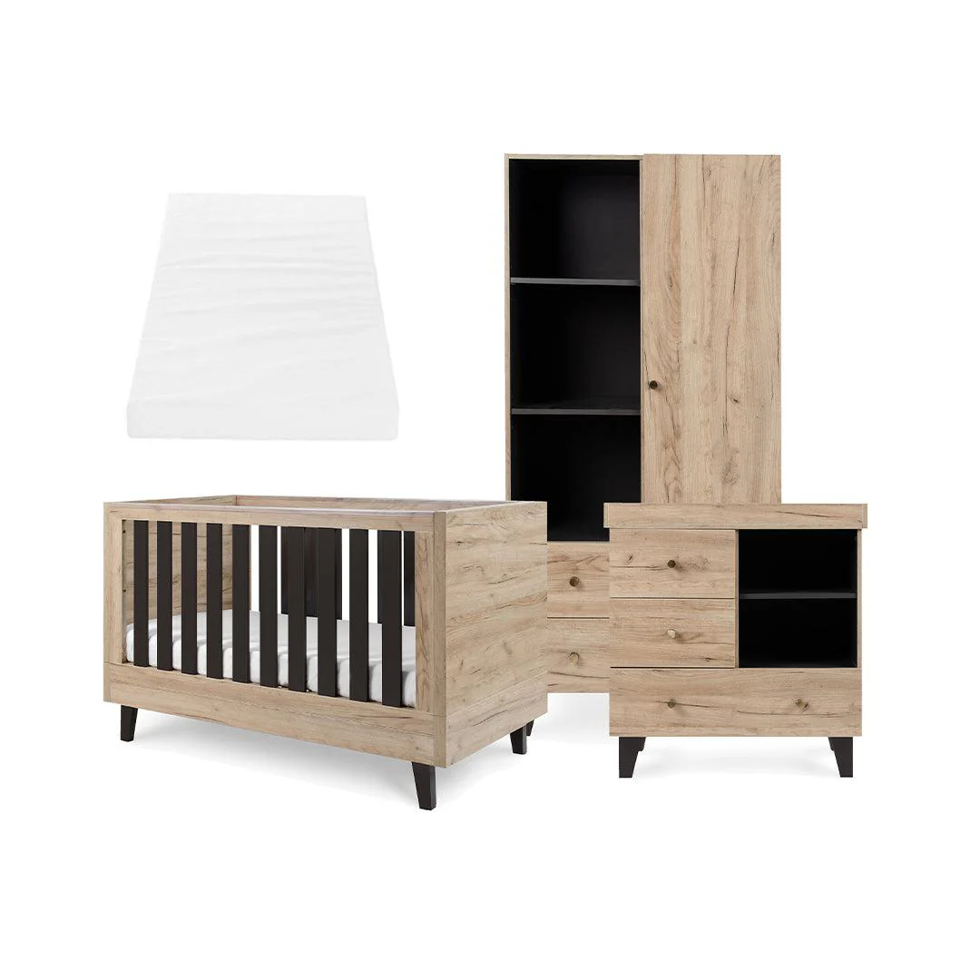 Tutti Bambini Como 3 Piece Room Set - Distressed Oak/Slate Grey - Image 16