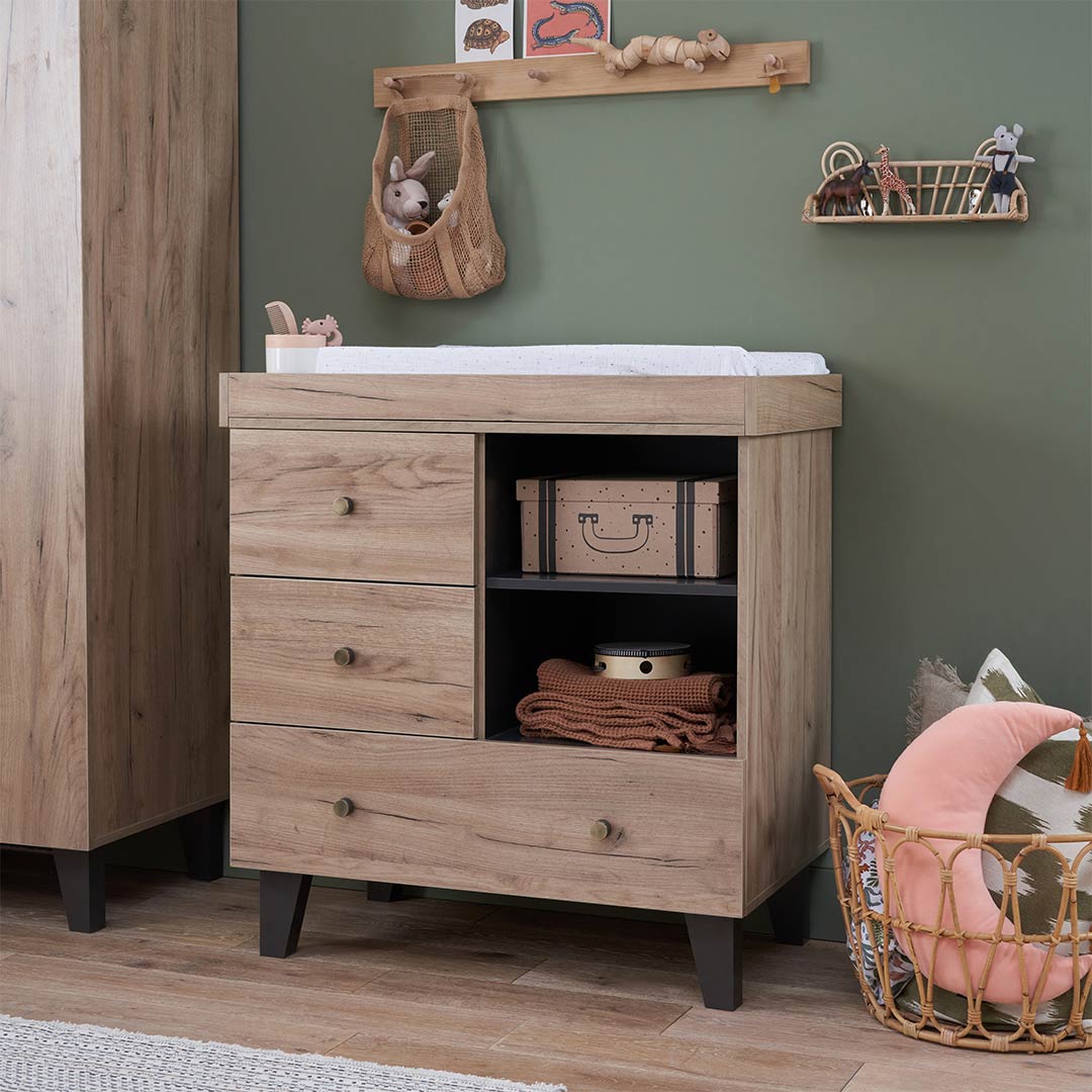 Tutti Bambini Como 3 Piece Room Set - Distressed Oak/Slate Grey - Image 4