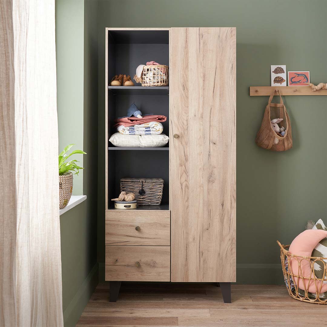 Tutti Bambini Como 3 Piece Room Set - Distressed Oak/Slate Grey - Image 6