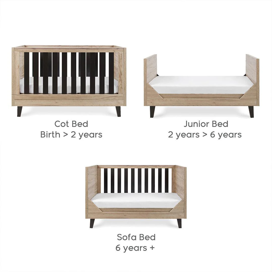 Tutti Bambini Como Cot Bed - Distressed Oak/Slate Grey - Image 6