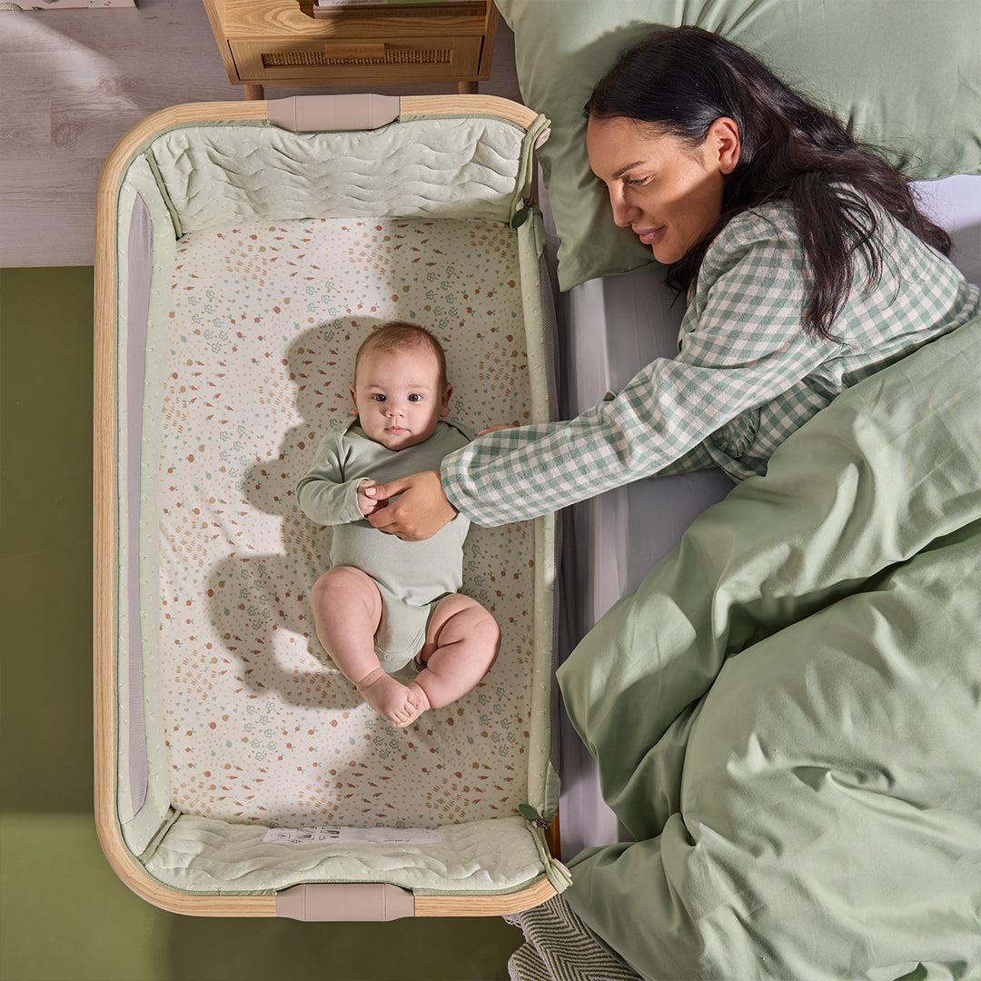 Tutti Bambini Cozee Air 2 Bedside Crib - Drifted Oak / Eucalyptus - Image 8