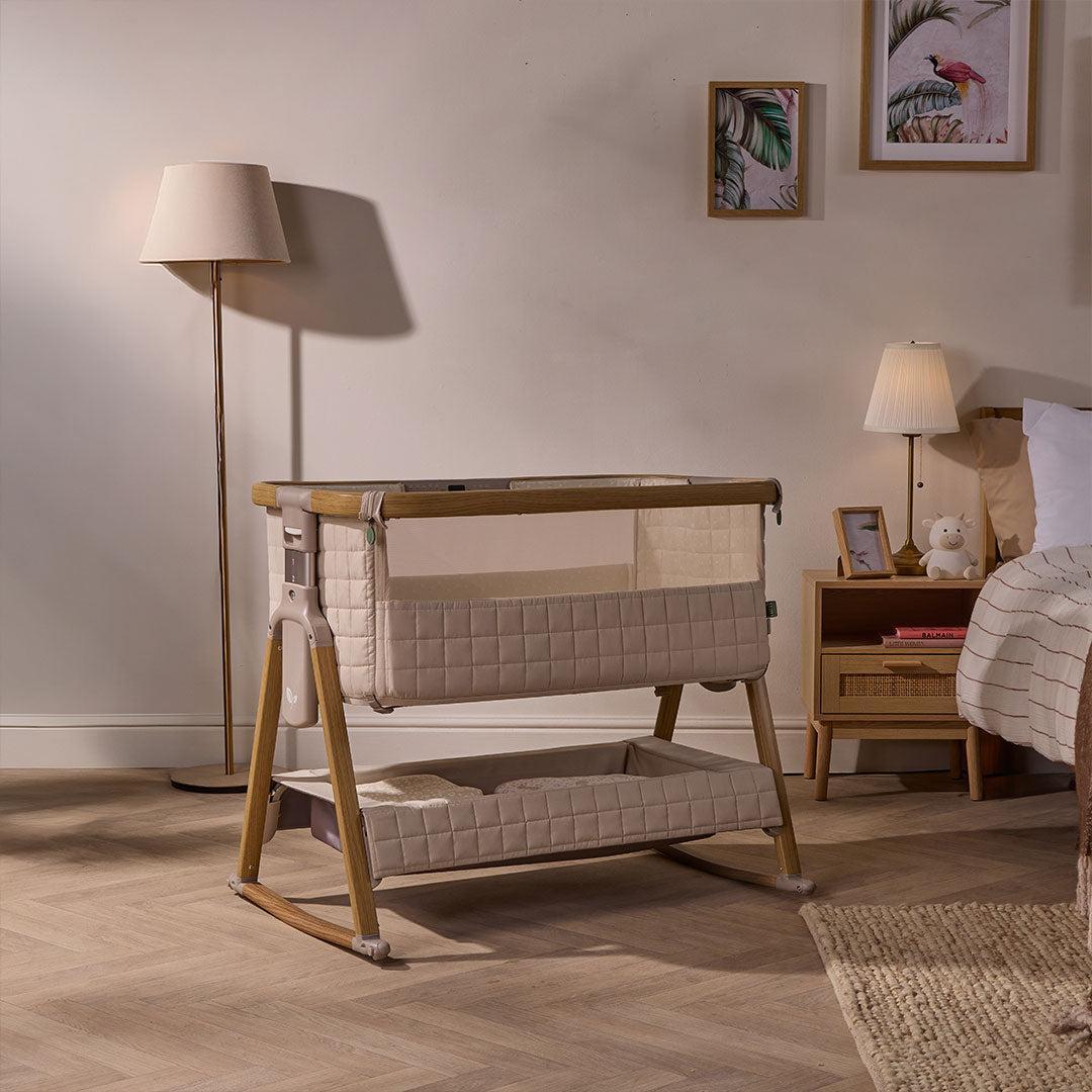 Tutti Bambini Cozee Sense Bedside Crib - Toasted Oak / Sand - Image 6