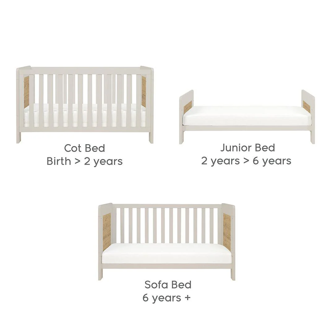 Tutti Bambini Essentials Alba Cot Bed - White Sand/ Distressed Oak - Image 11